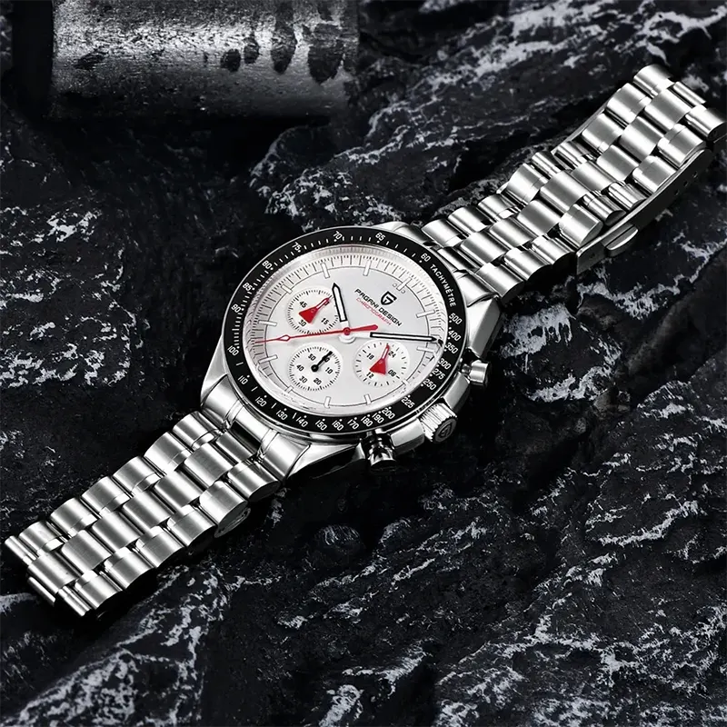 Pagani Design PD-1701 Speedmaster Chronograph White Dial Men's Watch